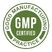 GMP certified non-GMO manufacturing badge